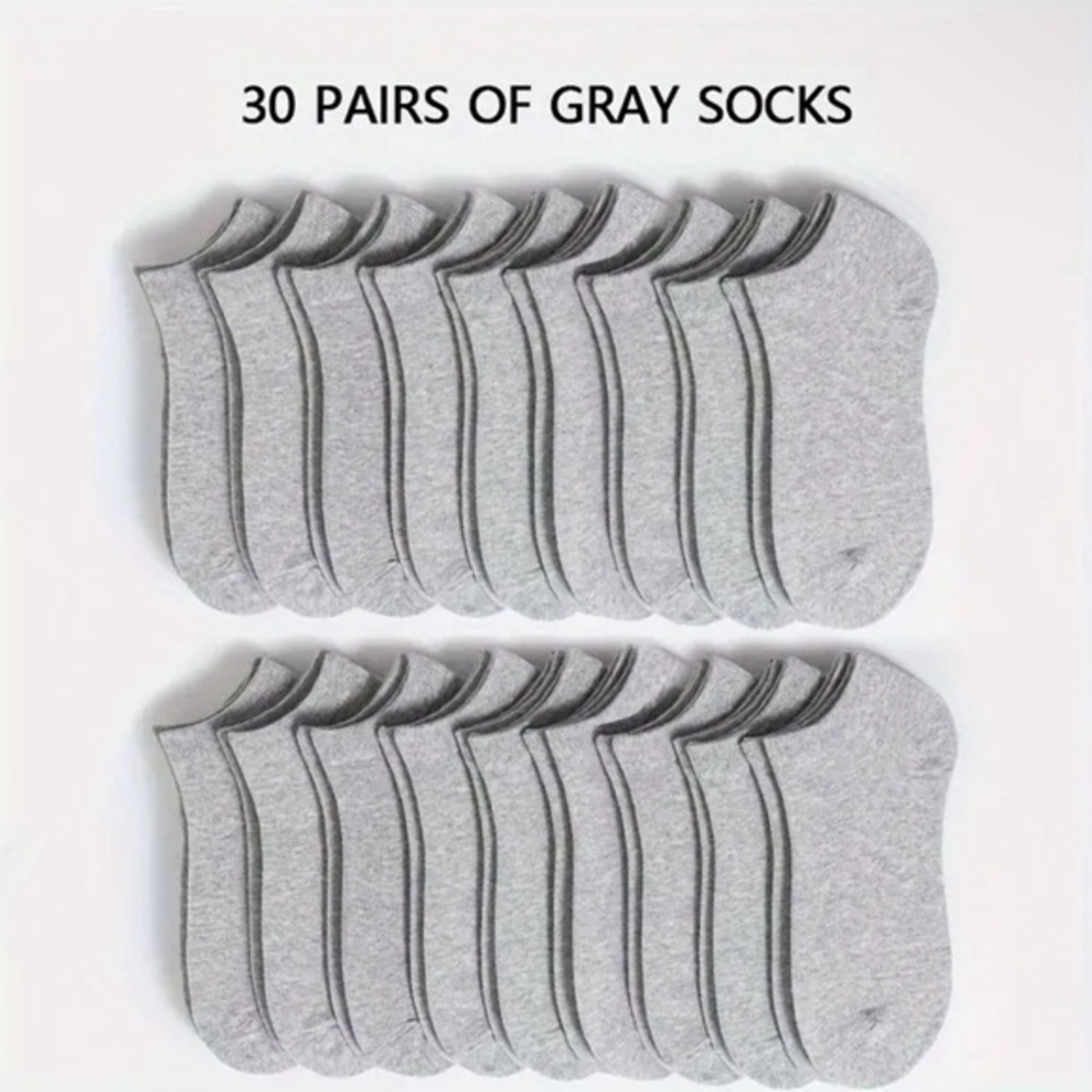 30 pairs Low Cut Ankle Socks for Men/Women